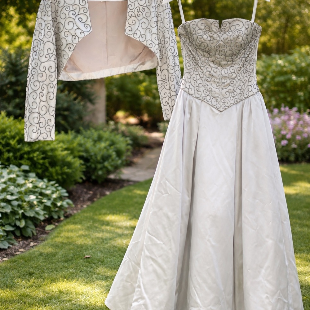 Stunning Cream Embroidered Wedding Dress